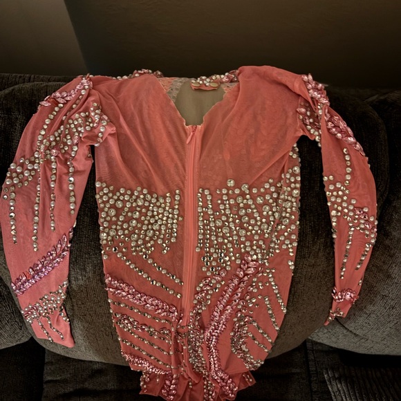 Elegant Pink Embellished Dress - Picture 5 of 11